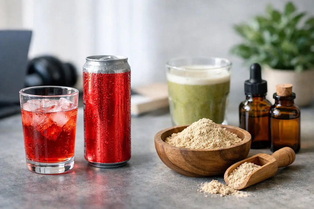 Energy Drink vs Adaptogenpulver im Alltag