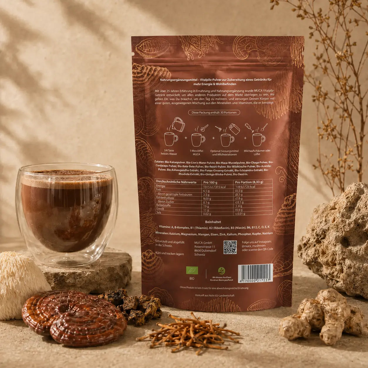 MUCA – Schokoladig-herber Vitalpilz-Drink